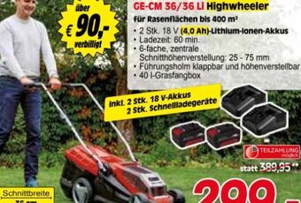 Zgonc Akku-rasenmäher ge-cm 36/33 li set Angebot