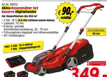 Zgonc Akku-rasenmäher rasarro set Angebot