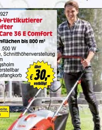 Zgonc Elektro-vertikutierer-lüfter combi care 36 e comfort Angebot
