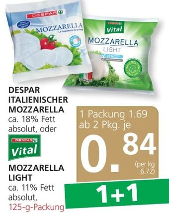 SPAR Gourmet Mozzarella Angebot