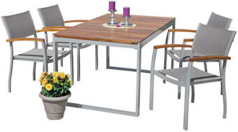 Möbelix Gartenmöbel set 5-teilig naxos aluminium/akazienholz Angebot