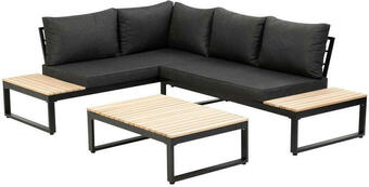Möbelix Loungegarnitur 3-teilig rio echtholz/metall mit kissen Angebot