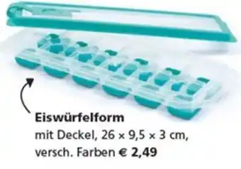 Pagro Diskont Eiswürfelform mit Deckel, 26 x 9,5 x 3 cm, versch. Farben € 2,49 Angebot