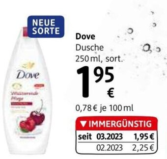 dm Dove Dusche 250 ml, sort. Angebot