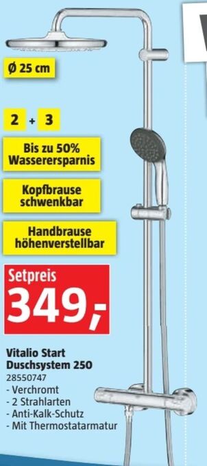 Bauhaus Duschsystem vitalio start 250 Angebot