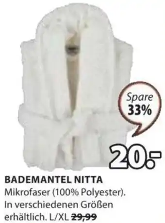 JYSK BADEMANTEL NITTA Mikrofaser (100% Polyester). In verschiedenen Größen erhältlich. L/XL 29,99 Angebot