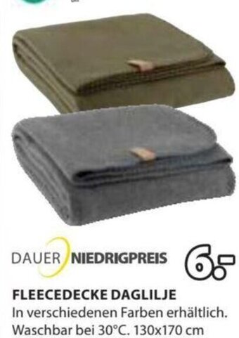 JYSK FLEECEDECKE DAGLILJE In verschiedenen Farben erhältlich. Waschbar bei 30°C. 130x170 cm Angebot