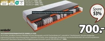 JYSK sembella TASCHENFEDERKERNMATRATZE SEMBELLA $450 Angebot