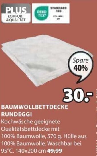 JYSK BAUMWOLLBETTDECKE RUNDEGGI Angebot
