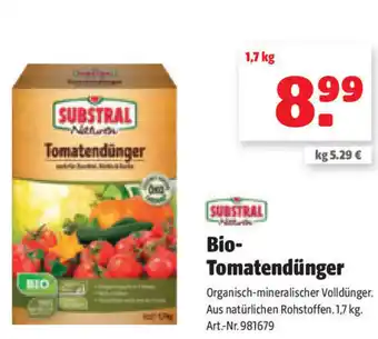 Liebmarkt SUBSTRAL Bio- Tomatendünger Organisch-mineralischer Volldünger. Aus natürlichen Rohstoffen. 1,7 kg. Art.-Nr.981679 Angebot