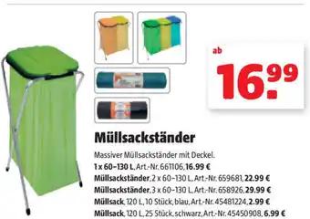 Müllsackständer Massiver Müllsackständer mit Deckel.