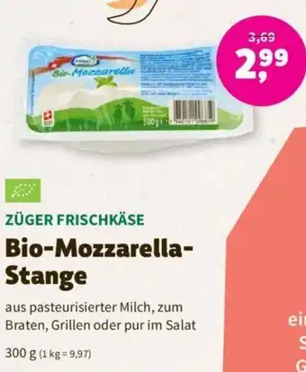 Denn's Biomarkt ZÜGER FRISCHKÄSE Bio-Mozzarella-Stange Angebot