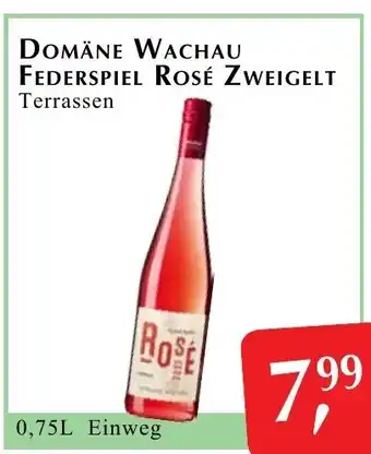 DOMÄNE WACHAU FEDERSPIEL ROSÉ ZWEIGELT 0,75L Einweg
