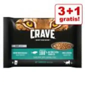 Zooplus 3 + 1 gratis! 4 x 85 g crave pouch multipack nassfutter Angebot