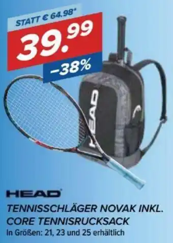 Hervis Tennisschläger Novak Inkl. Core Tennisrucksack Angebot
