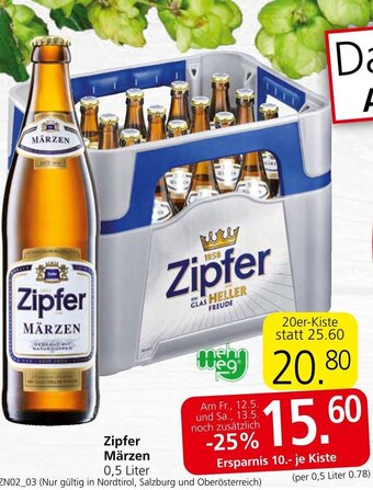 Spar Zipfer Märzen 0,5 Liter Angebot