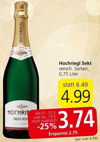 Spar Hochriegl Sekt versch. Sorten, 0,75 Liter Angebot