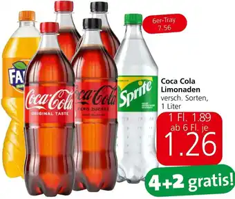 Spar Coca Cola Limonaden versch. Sorten, 1 Liter Angebot