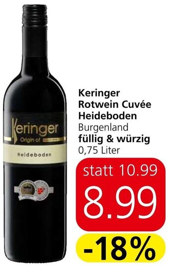 Spar Keringer Rotwein Cuvée Heideboden Burgenland füllig & würzig 0,75 Liter Angebot