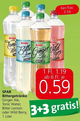 Spar SPAR Bittergetränke Ginger Ale, Tonic Water, Bitter Lemon oder Wild Berry, 1 Liter Angebot