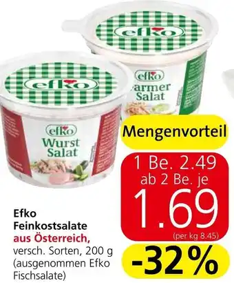 Spar Efko Feinkostsalate aus Österreich, versch. Sorten, 200 g Angebot
