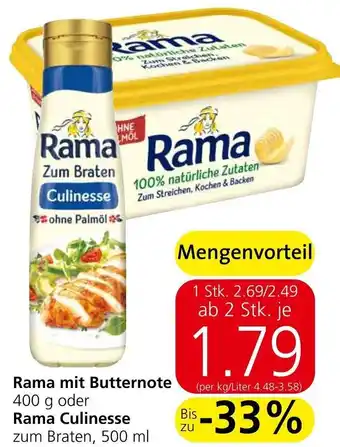 Spar Rama mit Butternote 400 zum Braten, 500 ml Angebot