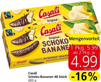 Spar Casali Schoko-Bananen 48 Stück 600 g Angebot