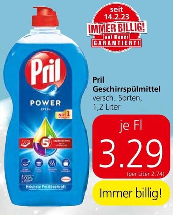 Spar Pril Geschirrspülmittel versch. Sorten, 1,2 Liter Angebot