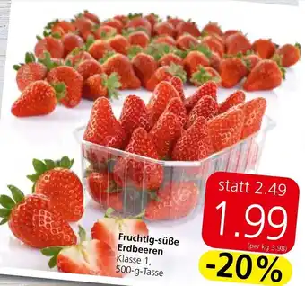 Spar Fruchtig-süße Erdbeeren Klasse 1, 500-g-Tasse Angebot