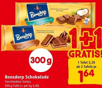 Interspar Bensdorp Schokolade 300-g-Tafel (= per kg 5,46) Angebot