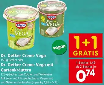 Interspar Dr. Oetker Creme Vega 150-g-Becher oder Dr. Oetker Creme Vega mit Gartenkräutern 125g Angebot