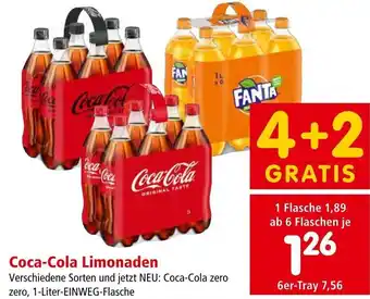 Interspar Coca-Cola Limonaden Verschiedene Sorten und jetzt NEU: Coca-Cola zero zero, 1-Liter-EINWEG-Flasche Angebot