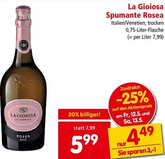 Interspar La Gioiosa Spumante Rosea Italien/Venetien; trocken 0,75-Liter-Flasche (= per Liter 7,99) Angebot