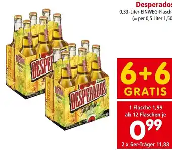 Interspar Desperados 0,33-Liter-EINWEG-Flasche (= per 0,5 Liter 1,50) Angebot