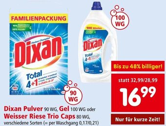 Interspar Dixan Pulver 90 WG, Gel 100 WG oder Weisser Riese Trio Caps 80 WG, verschiedene Sorten Angebot