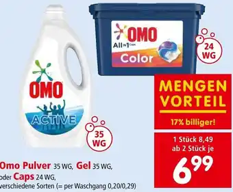 Interspar Omo Pulver 35 WG, Gel 35 WG, oder Caps 24 WG, Angebot