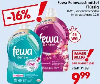 Interspar Fewa Feinwaschmittel Flüssig 46 WG, verschiedene Sorten Angebot