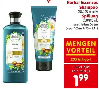 Interspar Herbal Essences Shampoo 250/225 ml oder Spülung 200/180 ml Angebot
