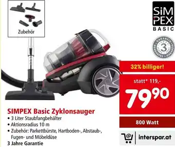Interspar SIMPEX Basic Zyklonsauger • 3 Liter Angebot