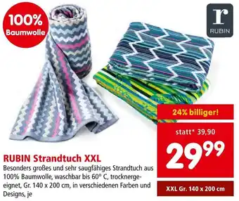 Interspar RUBIN Strandtuch XXL24% billiger! Gr. 140 x 200 cm Angebot