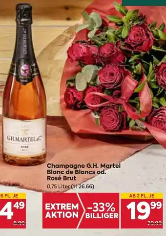 Billa Champagne G.H. Martel Blanc de Blancs od. Rosé Brut Angebot