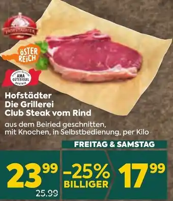 Billa Hofstädter Die Grillerei Club Steak vom Rind Angebot