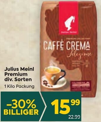 Billa Julius Meinl Premium div. Sorten 1 Kilo Packung Angebot