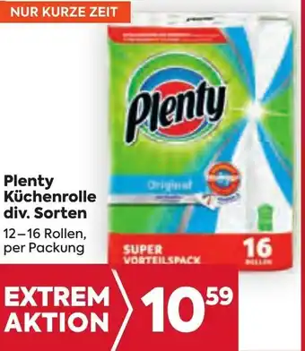 Billa Plenty Küchenrolle div. Sorten 12-16 Rollen, per Packung Angebot
