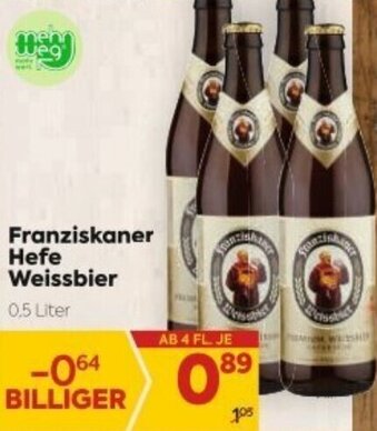 Billa Franziskaner Hefe Weissbier 0.5 Liter Angebot