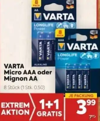 Billa Varta Micro AAA Oder Mignon AA Angebot