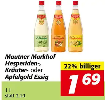 Nah&Frisch Mautner Markhof Hesperiden - Kräuter Oder Apfelgold Essig Angebot