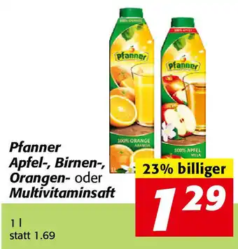 Nah&Frisch Pfanner Apfel-Birnen Orangen Oder Multivitaminsaft Angebot