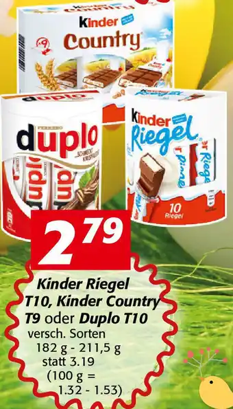 Nah&Frisch Kinder Riegel T10 Kinder Country T9 Oder Duplo T10 Angebot