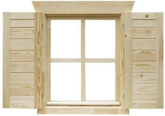 Hornbach Fensterläden skan holz für 28 mm blockbohlenhaus 1 paar, 57,5 x 70,5 cm natur Angebot